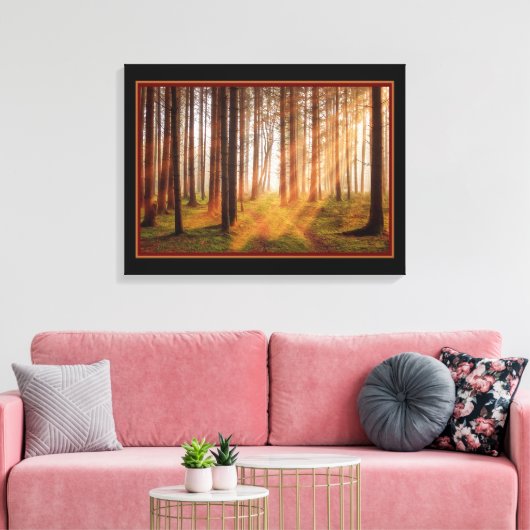 Sunny Magic Forest Canvas Afdruk (Insitu (Woonkamer))