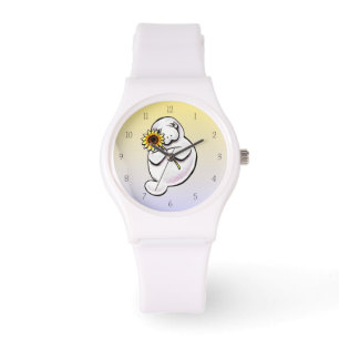 Sunny Manatee Off-Leash Art™ Horloge