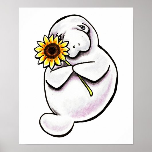 Sunny Manatee Off-Leash Art™ Poster (Voorkant)