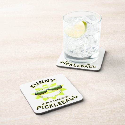 Sunny met een kans op PickleBall Bier Onderzetter (Rechterzijde)