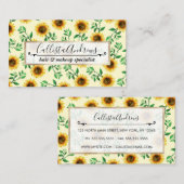 Sunny Neon Pastel Yellow Sunflower Pattern Visitekaartje (Voorkant / Achterkant)