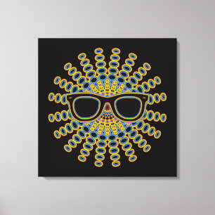 Sunny Nerd Glasses + je rug. en ideeën Canvas Afdruk