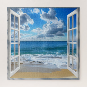 Sunny Ocean Window Uitzicht Legpuzzel