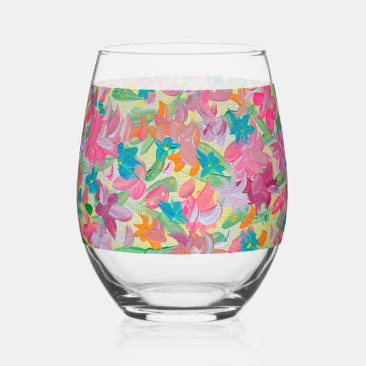 Sunny Pastel Wijnglas Zonder Voet (Voorkant)