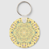 Sunny Pattern in Gentle Yellow Sleutelhanger (Achterkant)