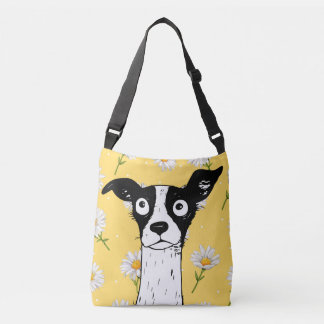 Sunny Paws Yellow Whimsical Floral Canvas tas