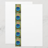 Sunny Peacock Feather Briefpapier (Voorkant / Achterkant)
