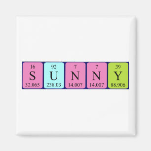 Sunny Periodigtable Name Magnet Magneet