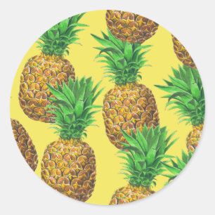 Sunny pineappels ronde sticker