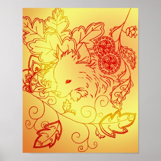 Sunny Pomeranian Poster Print (Voorkant)