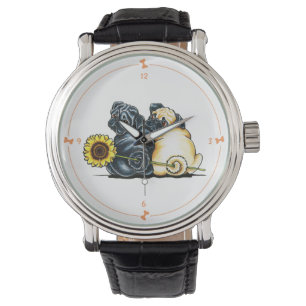 Sunny Pugs Horloge