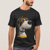 Sunny Pup — Retro Dog with Yellow Sunglasses  T-shirt (Voorkant)