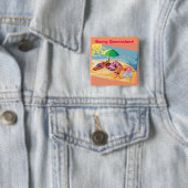 Sunny Queensland Vierkante Button 5,1 Cm (In situ)