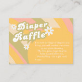 Sunny Retro Groovy Boy Luier Raffle Douche Informatiekaartje (Voorkant)