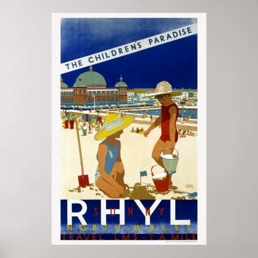 Sunny Rhyl North Wales 1935  Poster (Voorkant)
