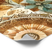 Sunny Rustic Boho Nature Pattern Mountain Lake Poster (Hoek)