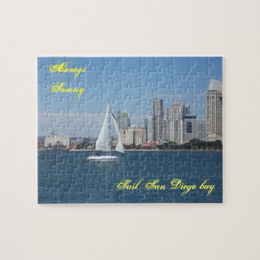 Sunny San Diego Bay Puzzle en Gift Box Legpuzzel (Horizontaal)