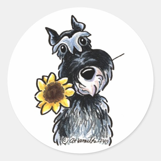 Sunny Schnauzer Classic Ronde Sticker (Voorkant)