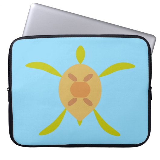 Sunny Sea Turtle Electronics Bag Laptop Sleeve (Voorkant)