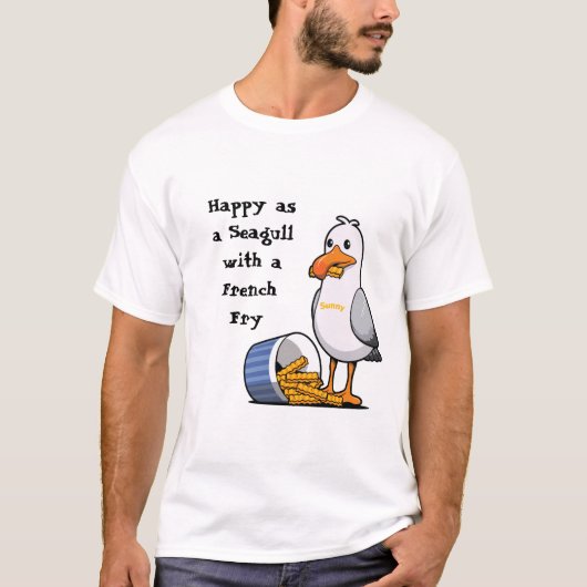 Sunny Seagull met friet Wildwood Boardwalk T-shirt (Voorkant)