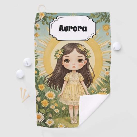 Sunny Serenade gepersonaliseerd Golfhanddoek (Insitu)