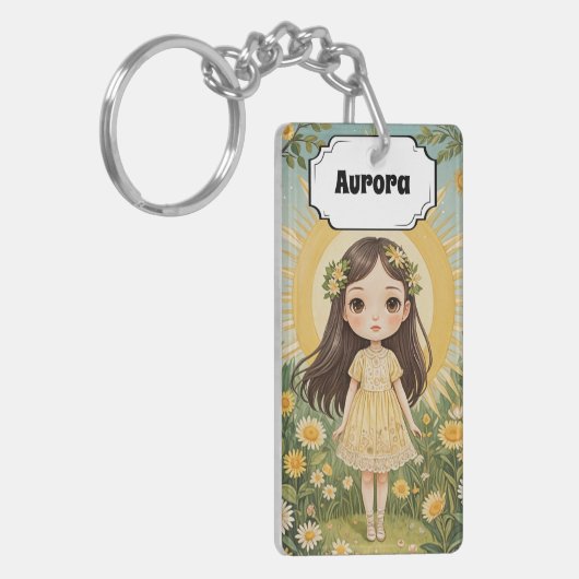 Sunny Serenade gepersonaliseerd Sleutelhanger (Voorkant Links)