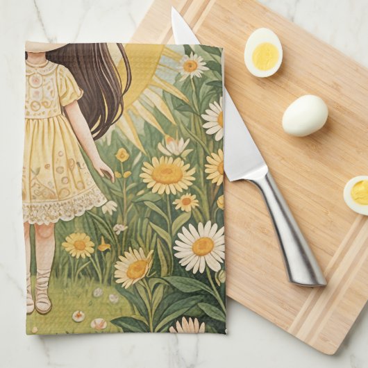 Sunny Serenade gepersonaliseerd Theedoek (Quarter Fold)