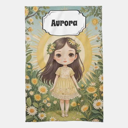 Sunny Serenade gepersonaliseerd Theedoek (Verticaal)