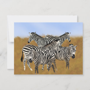 Sunny Serengeti Zebra   safari in het wild in afri Briefkaart