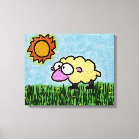 Sunny Sheep Canvas Afdruk (Voorkant)