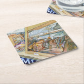 Sunny Side of Insanity Vierkante Kartonnen Onderzetter (Schuin)