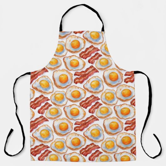 Sunny Side Up & Crispy – Waterverf Eieren en Bacon Schort (Voorkant)