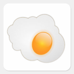 SUNNY-SIDE-UP EGG VIERKANTE STICKER