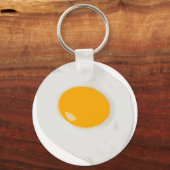 Sunny Side Up Fried Egg Sleutelhanger (Voorkant)