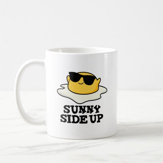 Sunny Side Up Funny Fried Egg Pun Koffiemok (Links)