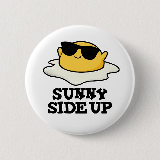 Sunny Side Up Funny Fried Egg Pun Ronde Button 5,7 Cm (Voorkant)