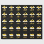 Sunny Side Up Grappig Gebakken Ei Pun Donker BG Cadeaupapier (Vlak)