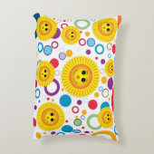 Sunny Smile Custom Text Monogram Accent Kussen (Achterkant (Verticaal))