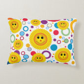 Sunny Smile Custom Text Monogram Accent Kussen (Achterkant)