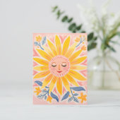 Sunny Smiles : Carte postale Whimsical Sunflower (Debout devant)