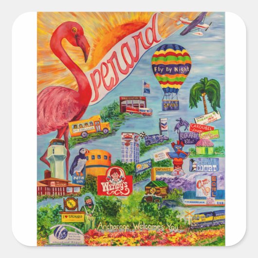 Sunny Spenard Alaska sticker (Voorkant)