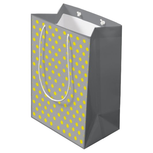 Sunny Splatter Polka Dot Pattern Medium Cadeauzakje (Achterkant Gekanteld)