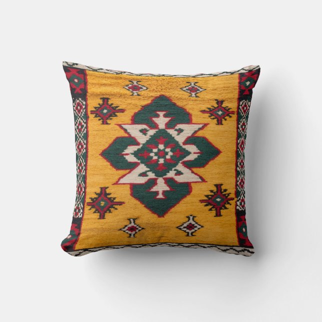 Sunny Splendor : Coussins de Kilim Jaune (Recto)