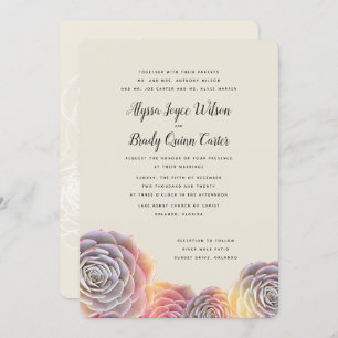 Sunny Succulents Parents Noms Invitations de maria