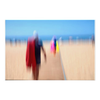 Sunny Summer Beach colourful Ocean Sun Summer Sea Foto Afdruk
