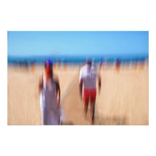 Sunny Summer Beach kleurrijke Ocean Sun Summer Zee Foto Afdruk