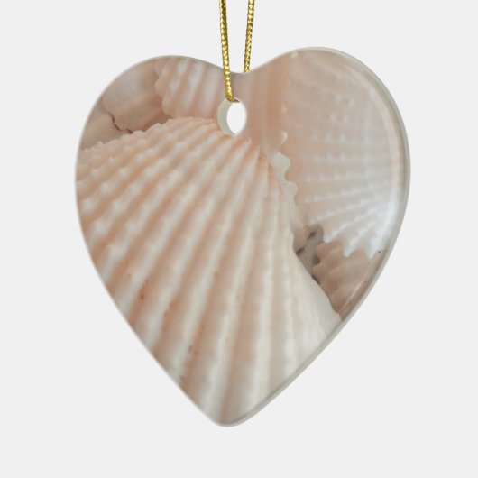 Sunny Summer Seashells. Romantisch, exotisch tropi Keramisch Ornament (Links)