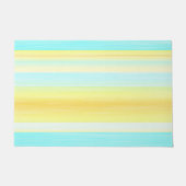 Sunny Summer Yellow Aqua Blue Waterverf Stripes Deurmat (Voorkant)