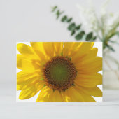 Sunny Sunflower Carte pour notes noir personnalisé (Debout devant)