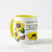 Sunny Sunflower Inspiration citation Mug (Devant gauche)
